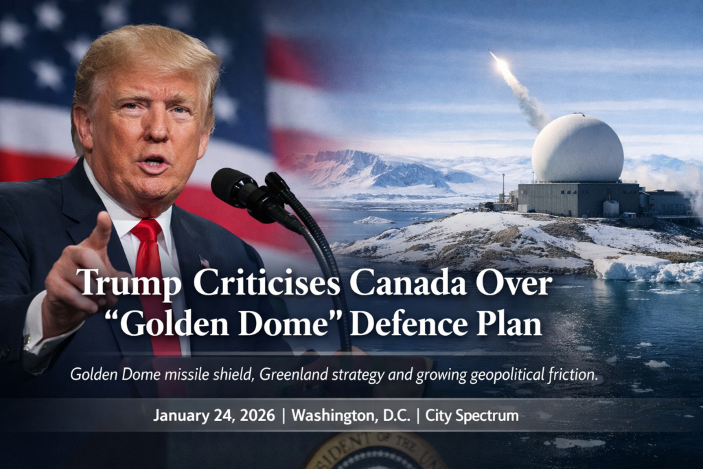 Donald Trump criticising Canada over Golden Dome defence plan